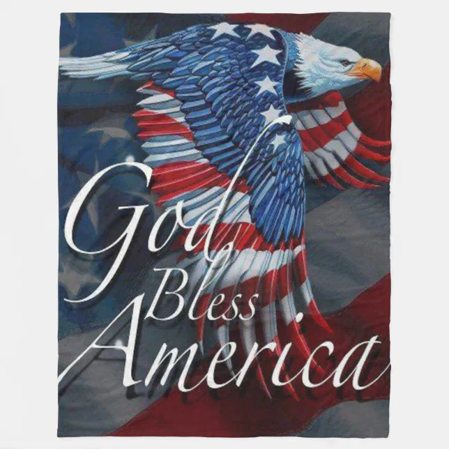 GOD BLESS AMERICA Fleece Blanket | Zazzle