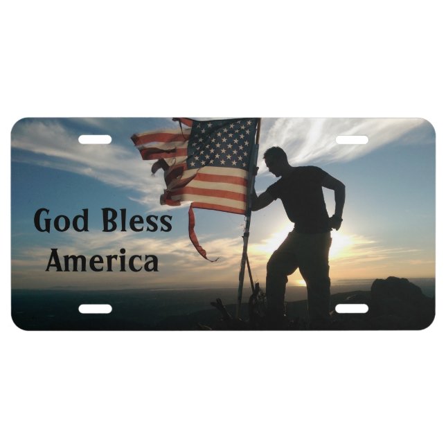 God Bless America Front License Plate (Front)