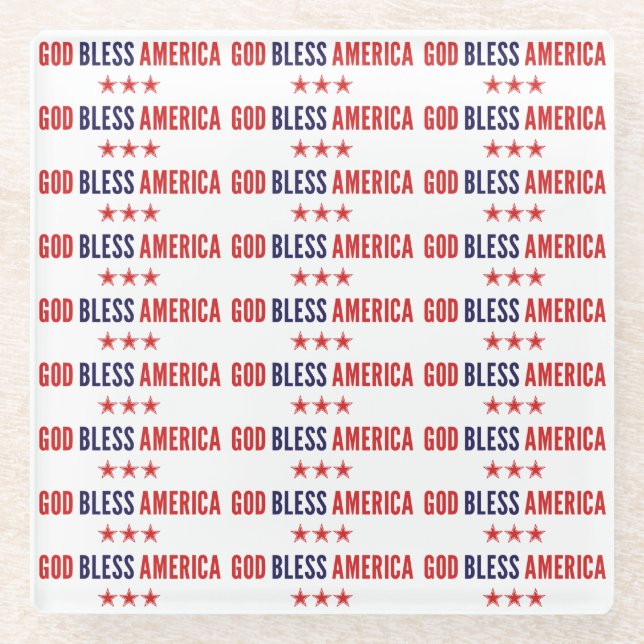 God Bless America Glass Coaster (Front)