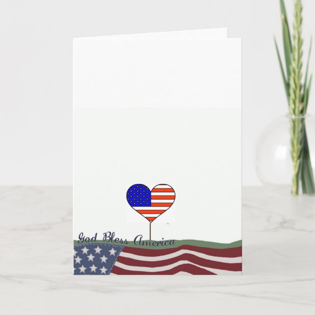 God Bless America Greeting Card (Front)