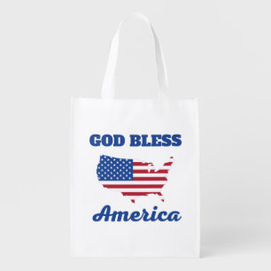 God Bless AMERICA Grocery Bag