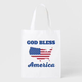 God Bless AMERICA Grocery Bag