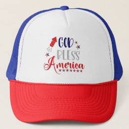 God Bless America Hat - USA Patriot Trucker Cap