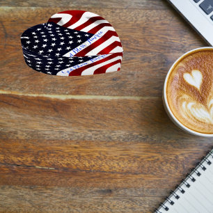 God Bless America Heart-Shaped Paperweight