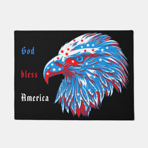 God Bless America Illustration Of Eagle Doormat