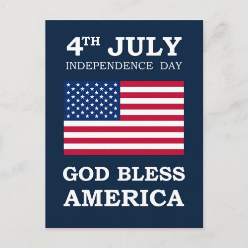 God Bless America Independence Day  Postcard