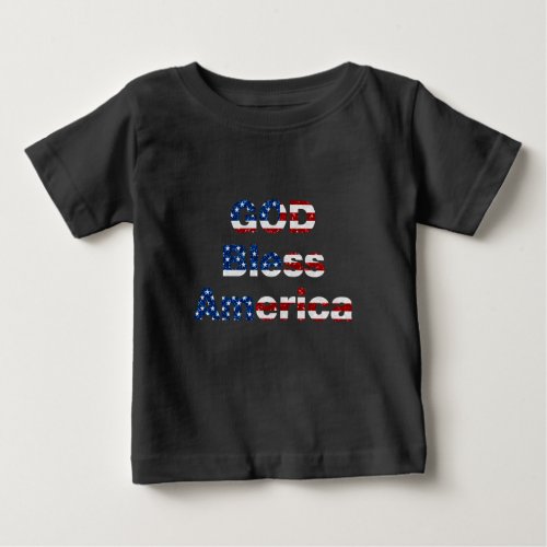 God Bless America July 4th Glitter Baby T_Shirt