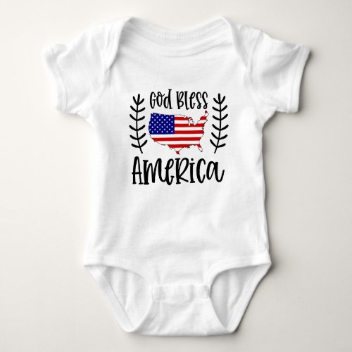 God Bless America July Fourth Baby Bodysuit