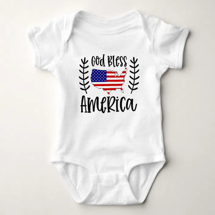 Patriotic America USA 4TH of July Independence Day Infant Baby Rib Bodysuit