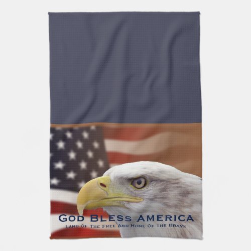God Bless America Land of the Free Kitchen Towel