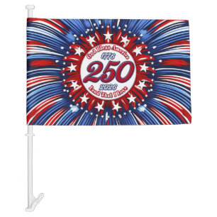 God Bless America Land That I Love Graphic Fire W Car Flag