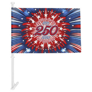 God Bless America Land That I Love Graphic Firewor Car Flag