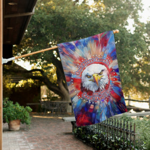 God Bless America Land That I Love Red Eagle Firew House Flag