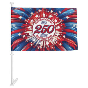 God Bless America Land That I Love Red White BlueW Car Flag