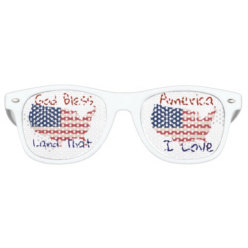 God Bless America Land That I Love Retro Sunglasses