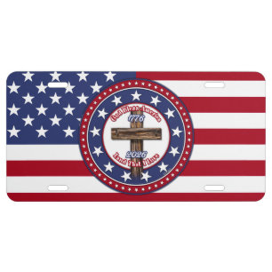 God Bless America Land That I Love Rugged Cross Fl License Plate