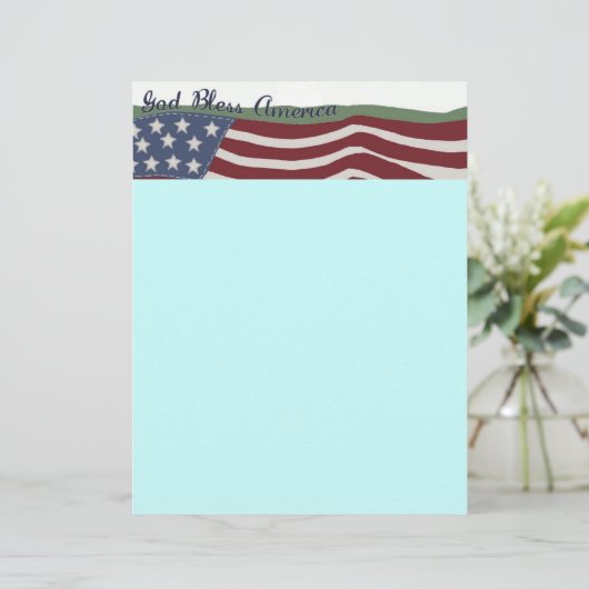 God Bless America Letterhead (Standing Front)