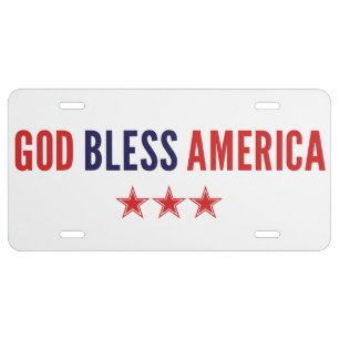 God Bless America License Plate