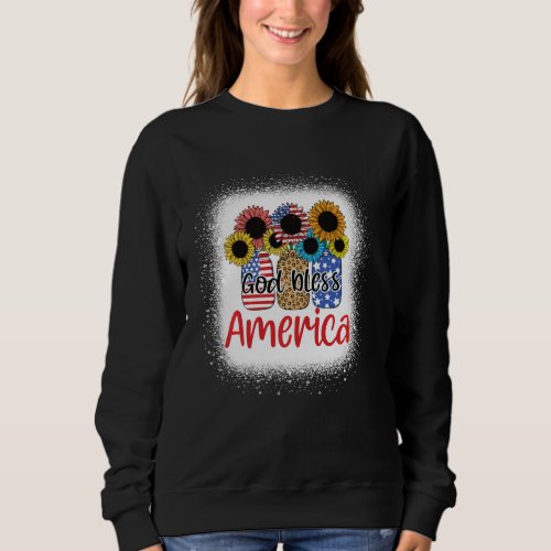 God Bless America Mason Jar 4th Of July Christian  Sweatshirt