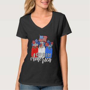 God Bless America Mason Jar  Christian T-Shirt