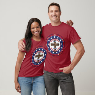 God Bless America My Home Sweet Home Rugged Cross T-Shirt