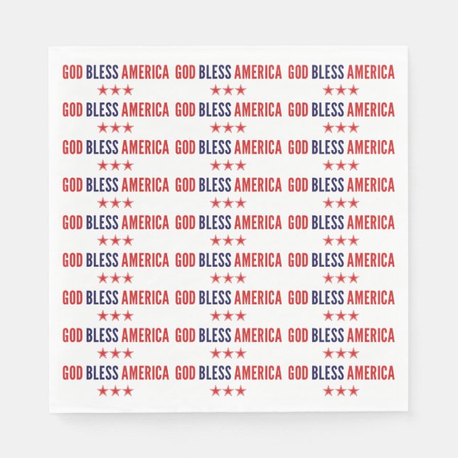God Bless America Napkins (Front)