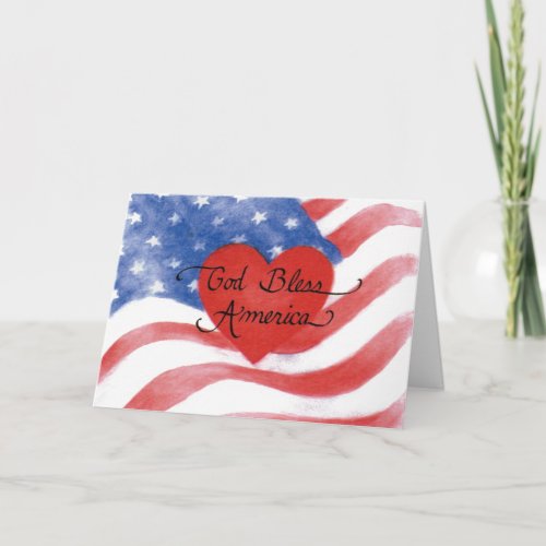 God Bless America Note Card Blank Card