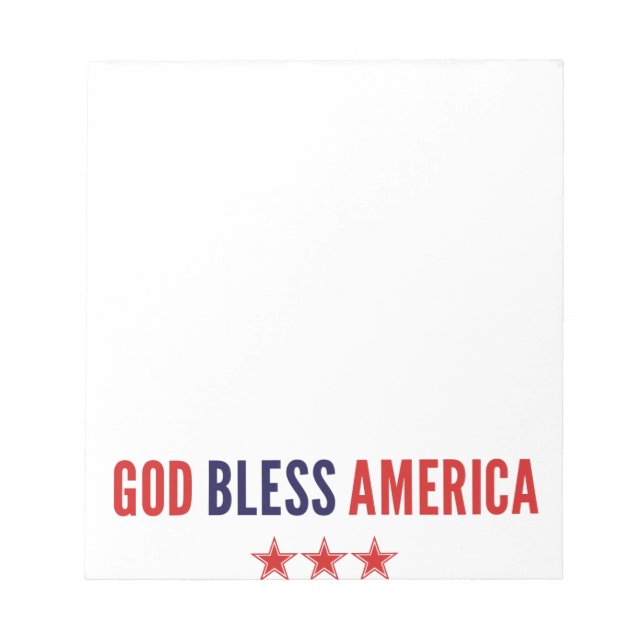 God Bless America Notepad (Front)