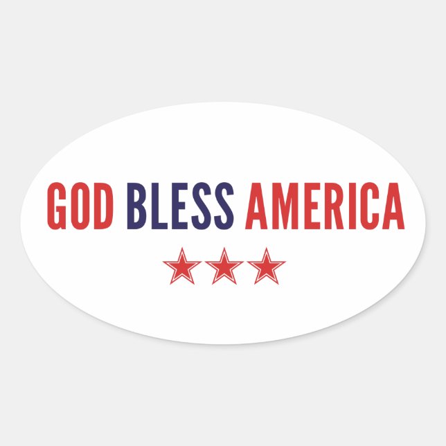 God Bless America Oval Sticker (Front)