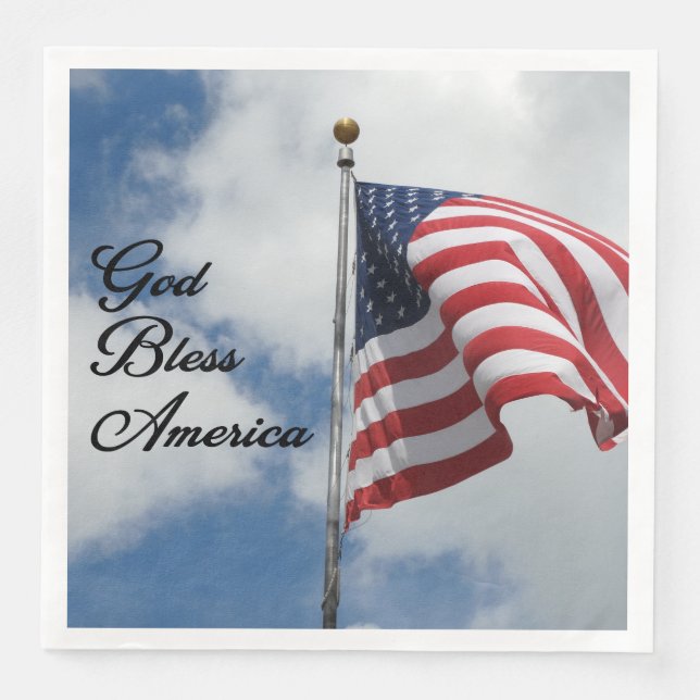 God Bless America! Paper Dinner Napkins (Front)