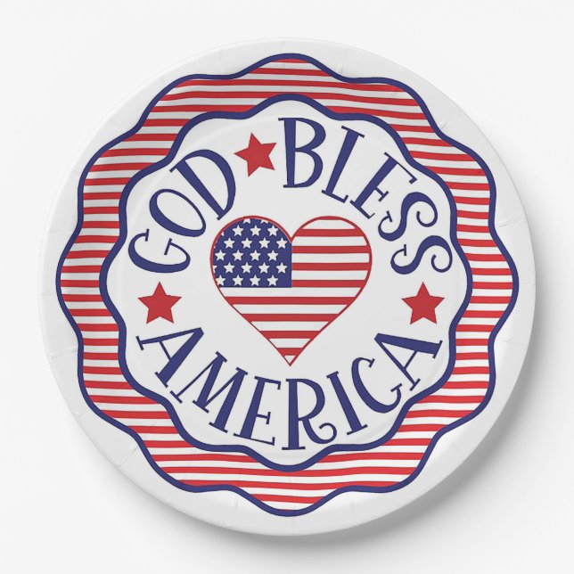 God Bless America Paper Plates (Front)