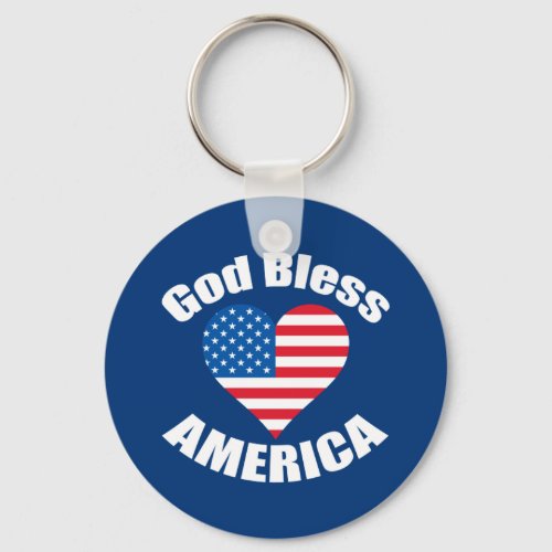 God Bless America Patriotic American Christian Keychain