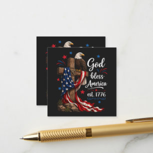 God Bless America Patriotic Cross Enclosure Card