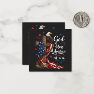God Bless America Patriotic Cross Note Card