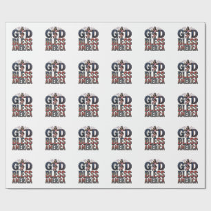 God Bless America Patriotic Cross Vintage Shirt_1 Wrapping Paper