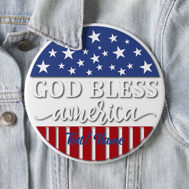 God Bless America, Patriotic Design Button (In Situ)