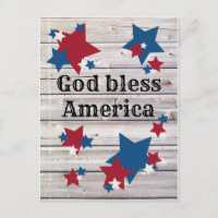 God Bless America Patriotic Red White Blue Stars