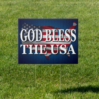 God Bless America Patriotic Religious Sign
