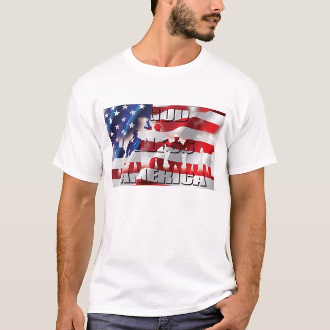 God Bless America Patriotic T-Shirt (Front)