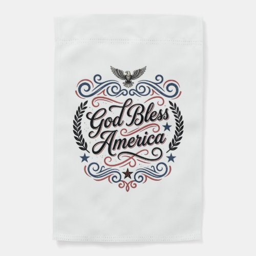 God Bless America Patriotic Vintage Eagle T-Shirt  Garden Flag