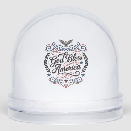 God Bless America Patriotic Vintage Eagle T-Shirt  Snow Globe