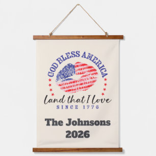 God Bless America - Personalized Wall Tapestry