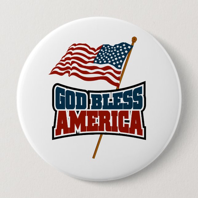 God Bless America Pinback Button (Front)
