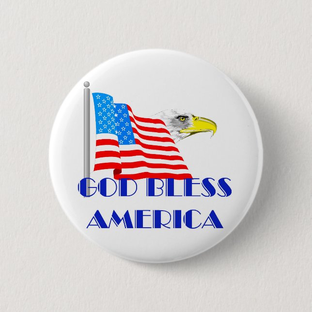 God Bless America Pinback Button (Front)