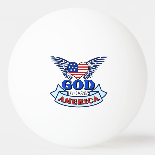 God Bless America Ping Pong Ball (Front)