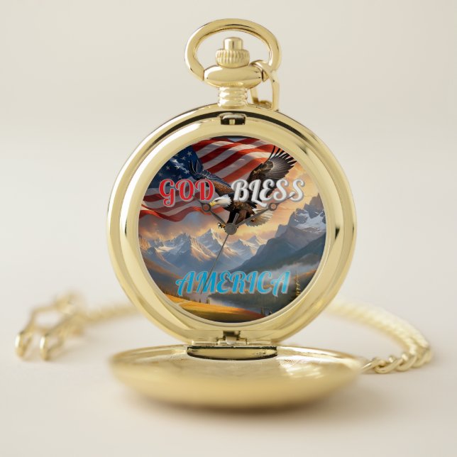 GOD BLESS AMERICA POCKET WATCH (Inside)