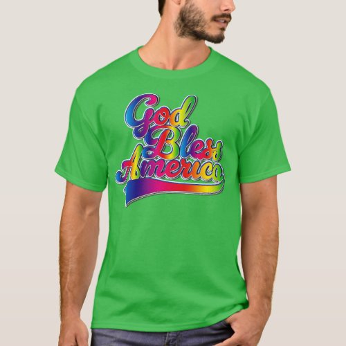 God Bless America Rainbow T_Shirt
