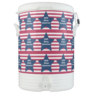 God Bless America Red White And Blue Beverage Cooler