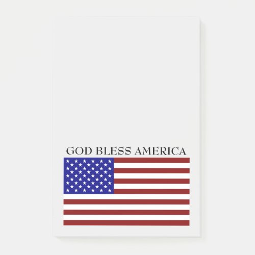 God Bless America Red White and Blue Flag Notes