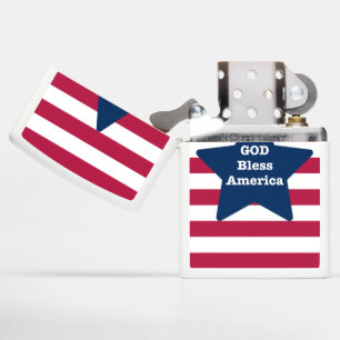 God Bless America Red White And Blue  Zippo Lighter